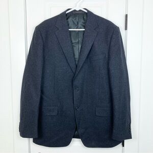 Tailorbyrd Wool Blend Two Button Sport Coat Blazer‎ Jacket Navy Blue 44 R